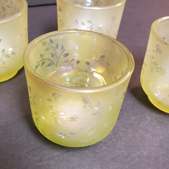 Vintage Yellow Iridescent Candle Holders - Picture 8 of 8